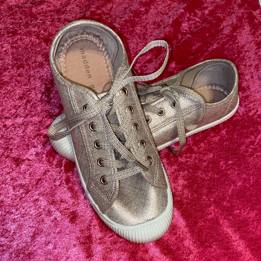 Rose Gold Madden Girl Caddy Sneakers